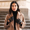 Alessa (black) - classic Italian lambskin leather driving gloves & touchscreen feature - Leather Gloves Online - Luxury Leather Gloves - 3