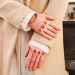 Alessa (pink) - classic Italian lambskin leather driving gloves - Leather Gloves Online - Luxury Leather Gloves - 3