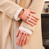 Alessa (pink) - classic Italian lambskin leather driving gloves - Leather Gloves Online - Luxury Leather Gloves - 3