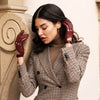 Alessa (cordovan) - classic Italian lambskin leather driving gloves- Leather Gloves Online - Luxury Leather Gloves - 5