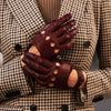 Alessa (cordovan) - classic Italian lambskin leather driving gloves- Leather Gloves Online - Luxury Leather Gloves - 6