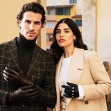 Alessa (black) - classic Italian lambskin leather driving gloves Leather Gloves Online - Luxury Leather Gloves - 8