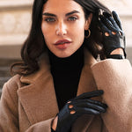 Alessa (black) - classic Italian lambskin leather driving gloves Leather Gloves Online - Luxury Leather Gloves - 5