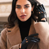 Alessa (black) - classic Italian lambskin leather driving gloves Leather Gloves Online - Luxury Leather Gloves - 5