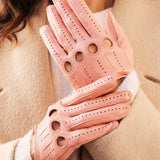 Alessa (pink) - classic Italian lambskin leather driving gloves - Leather Gloves Online - Luxury Leather Gloves - 5