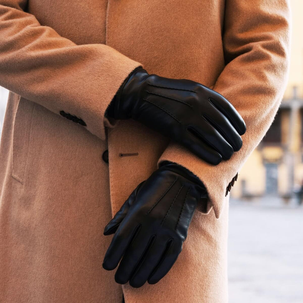 Leather Gloves Men Black Touchscreen - Handmade in Italy – Premium Leather Gloves – Leather Gloves Online® -  10