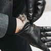 Marco (black) - Italian lambskin leather gloves with brown rabbit fur lining - Leather Gloves Online - Luxury Leather Gloves - 6