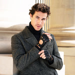 Vincenzo (black) - fingerless Italian driving gloves made of American deerskin leather - Leather Gloves Online - Luxury Leather Gloves - 6