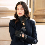 Maria (black) - Italian driving gloves made of American deerskin leather - Leather Gloves Online - Luxury Leather Gloves - 3