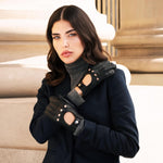 Maria (black) - Italian driving gloves made of American deerskin leather - Leather Gloves Online - Luxury Leather Gloves - 7
