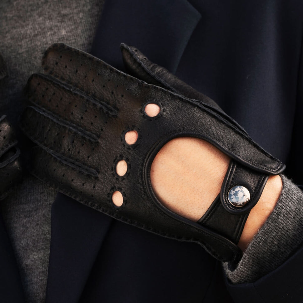 Black Driving Gloves Women - Deerskin - Handmade in Italy – Premium Leather Gloves – Leather Gloves Online® -  8