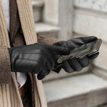 Giovanni (black) - classic Italian lambskin leather gloves with cashmere lining & touchscreen feature - Leather Gloves Online - Luxury Leather Gloves - 4