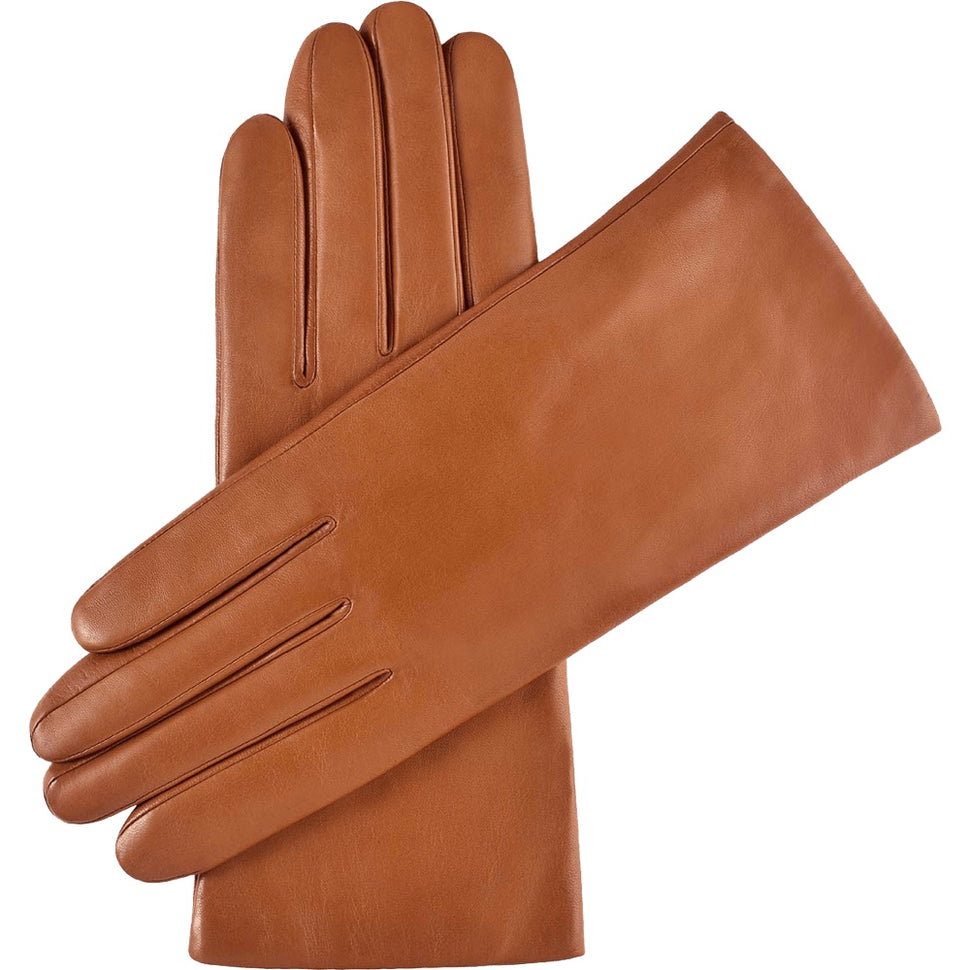 Women's Cognac Leather Gloves Cashmere Lined – Premium Leather Gloves – Leather Gloves Online® -  1