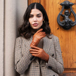 Sofia (cognac) - Italian lambskin leather gloves with silk lining - Leather Gloves Online - Luxury Leather Gloves - 4