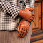 Isabella (cognac) - Italian lambskin leather gloves with cashmere lining - Leather Gloves Online - Luxury Leather Gloves - 5