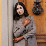Isabella (cognac) - Italian lambskin leather gloves with cashmere lining - Leather Gloves Online - Luxury Leather Gloves - 6