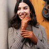 Sofia (cognac) - Italian lambskin leather gloves with silk lining - Leather Gloves Online - Luxury Leather Gloves - 6