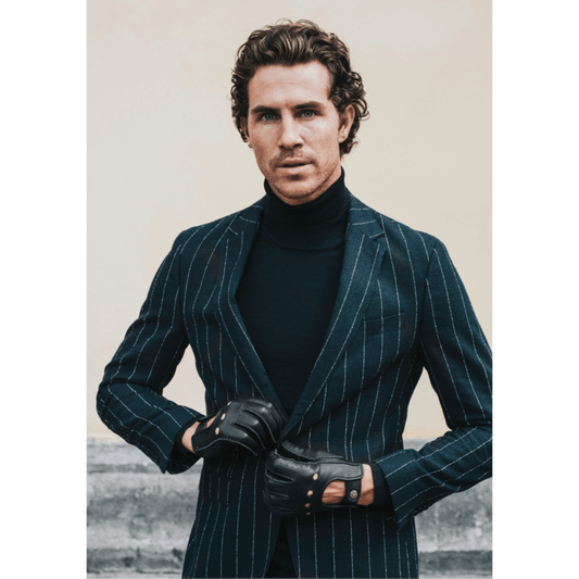 Leonardo (black) - Italian driving gloves made of American deerskin leather - Leather Gloves Online - Luxury Leather Gloves - 3