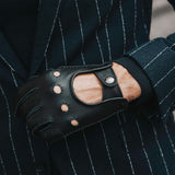 Men's Driving Gloves Deerskin Black Leonardo - Leather Gloves Online® - Luxury Leather Gloves - Made in Italy - 7