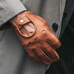 Leonardo (brown) - Italian driving gloves made of American deerskin leather - Leather Gloves Online - Luxury Leather Gloves - 3