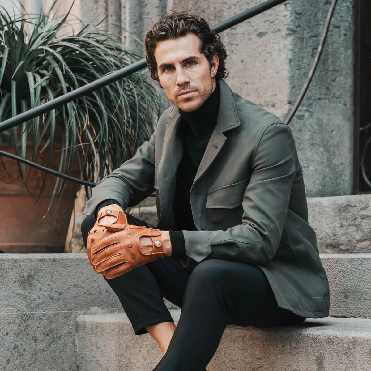 Leonardo (brown) - Italian driving gloves made of American deerskin leather - Leather Gloves Online - Luxury Leather Gloves - 4