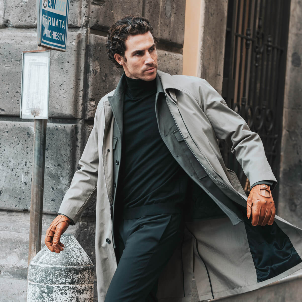 Leonardo (brown) - Italian driving gloves made of American deerskin leather - Leather Gloves Online - Luxury Leather Gloves - 7