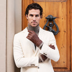 Lorenzo (brown) - Italian gloves made of American deerskin leather with cashmere lining - Leather Gloves Online - Luxury Leather Gloves - 6