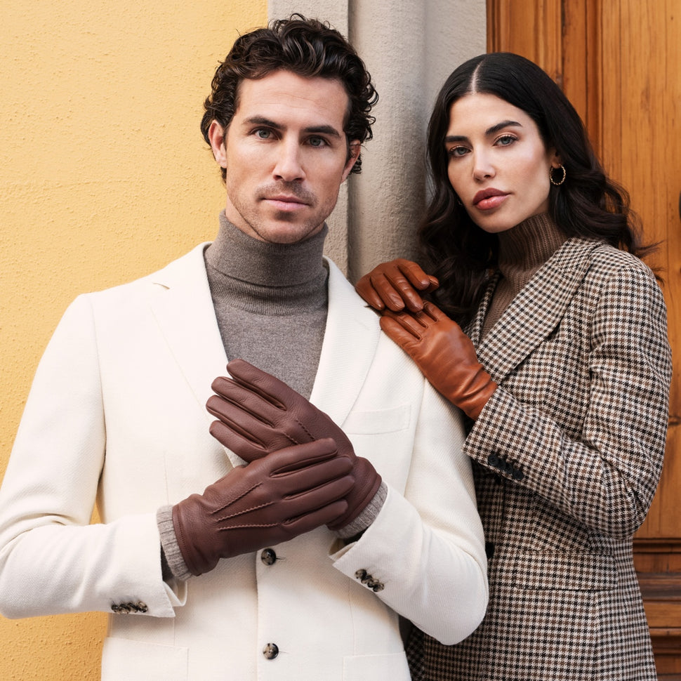 Deerskin Leather Gloves Men Brown - Handmade in Italy – Premium Leather Gloves – Leather Gloves Online® - 8