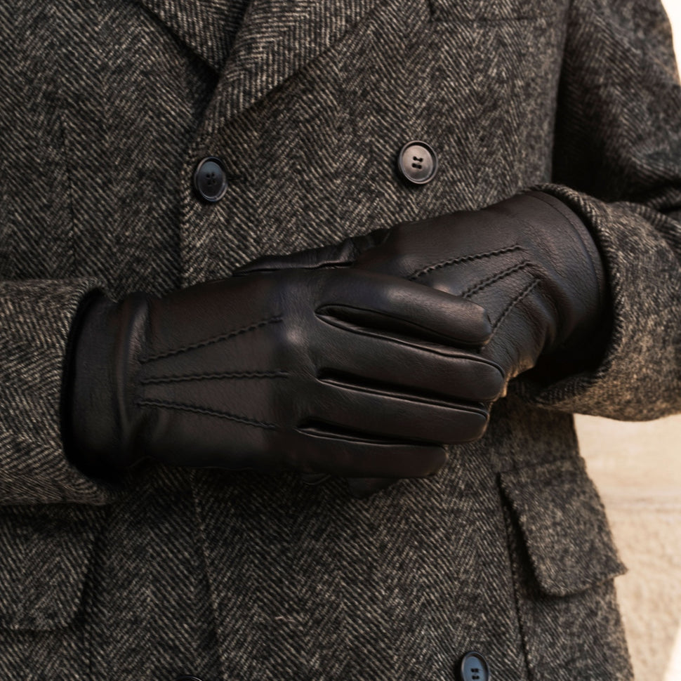 Deerskin Leather Gloves Men Black - Handmade in Italy – Premium Leather Gloves – Leather Gloves Online® - 9