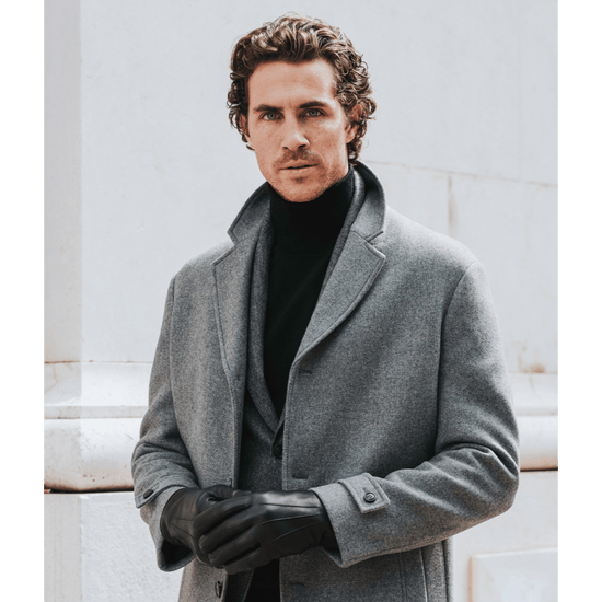 Marco (black) - Italian lambskin leather gloves with white rabbit fur lining - Leather Gloves Online - Luxury Leather Gloves - 10