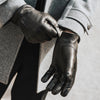 Marco (black) - Italian lambskin leather gloves with white rabbit fur lining - Leather Gloves Online - Luxury Leather Gloves - 9