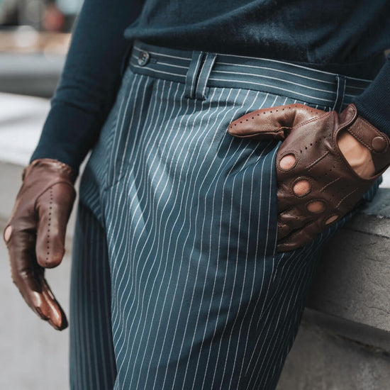 Mario (brown) - Italian lambskin leather driving gloves & touchscreen feature  - Leather Gloves Online - Luxury Leather Gloves - 6