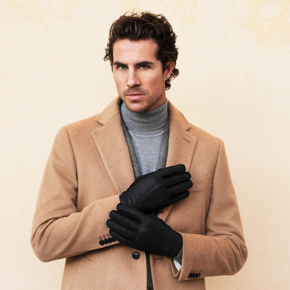 Peccary Leather Gloves - 100% Cashmere -Handmade in Italy – Premium Leather Gloves – Leather Gloves Online® -  4