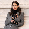 Rossana (black) - Italian fingerless lambskin leather driving gloves - Leather Gloves Online - Luxury Leather Gloves - 3