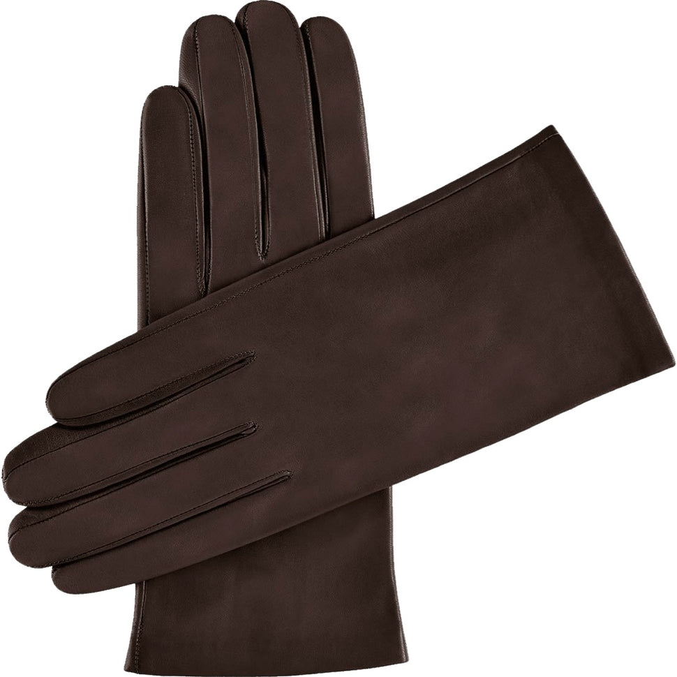 Dark Brown Leather Gloves Women - Silk Lined - Handmade in Italy – Premium Leather Gloves – Leather Gloves Online® -  1