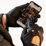 Umberto (black) - Italian lambskin leather driving gloves & touchscreen feature - Leather Gloves Online - Luxury Leather Gloves - 3