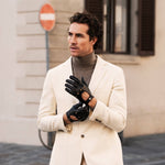 Umberto (black) - Italian lambskin leather driving gloves & touchscreen feature - Leather Gloves Online - Luxury Leather Gloves - 5