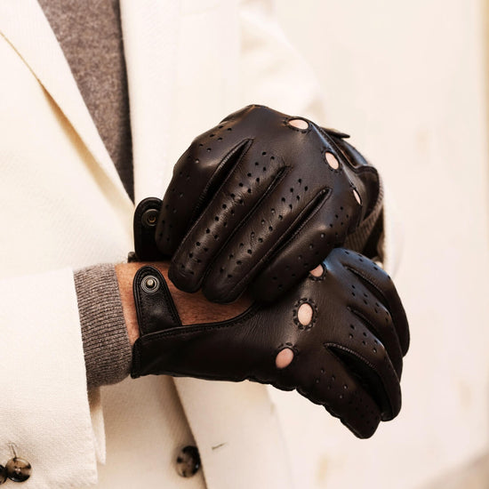 Umberto (brown) - Italian lambskin leather driving gloves & touchscreen feature - Leather Gloves Online - Luxury Leather Gloves - 6