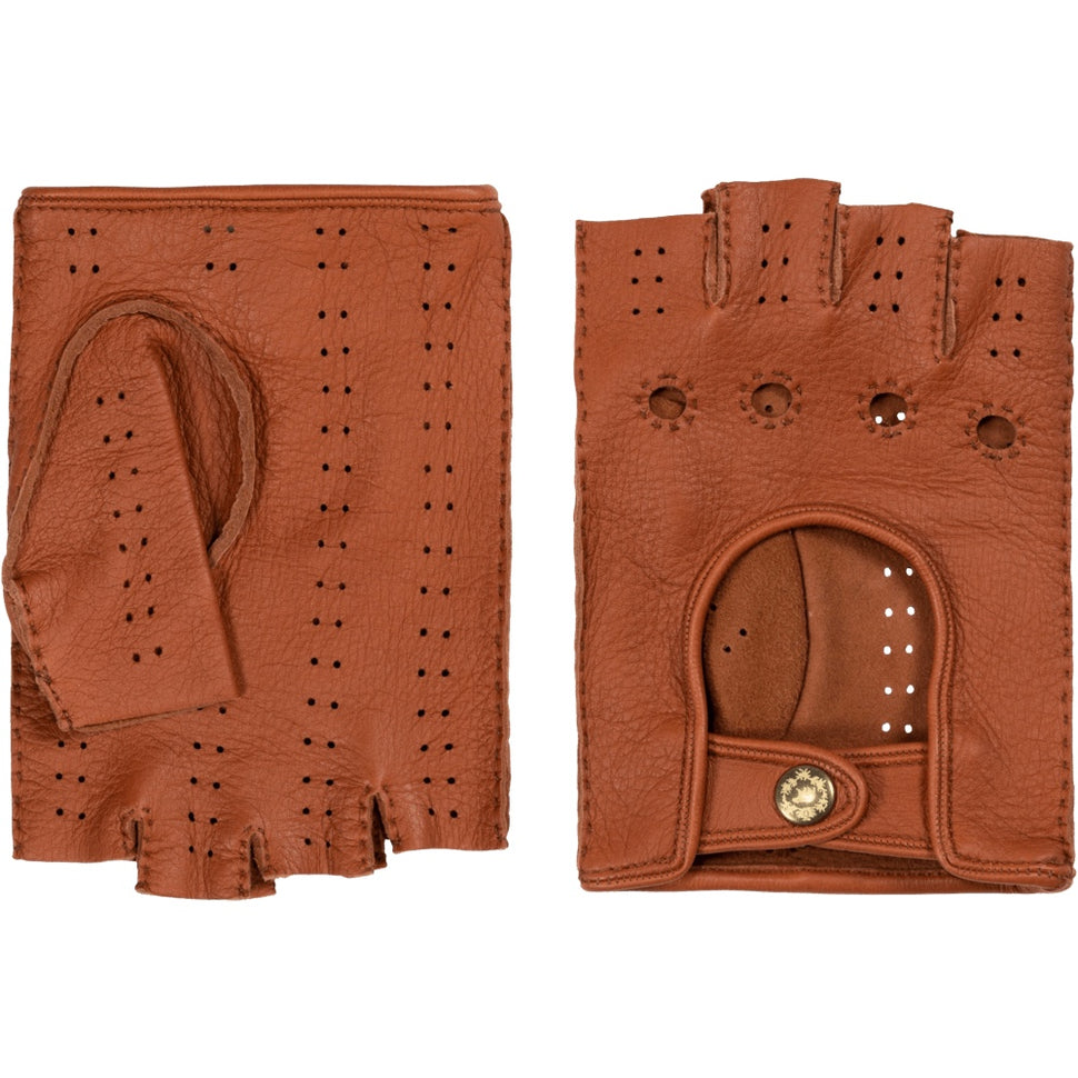 Fingerless Driving Gloves Men Brown  - Deerskin  - Handmade in Italy – Premium Leather Gloves – Leather Gloves Online® -  1